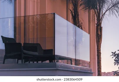Clear tempered panels — detail view