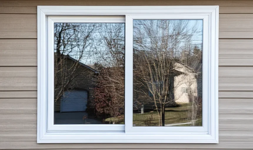 Two-pane sliding window — exterior install
